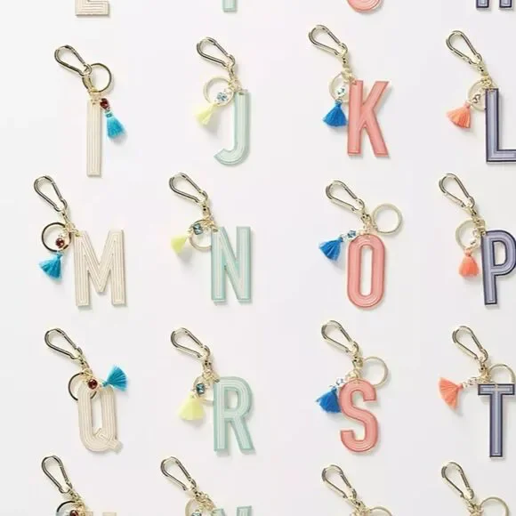 NWT Anthropologie Monogram Keychain Letter N - Picture 2 of 3